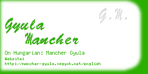 gyula mancher business card